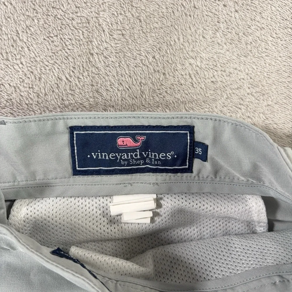 Vineyard Vines Bleeker Shorts Mens 35 Gray Performance Stretch Golf Chino